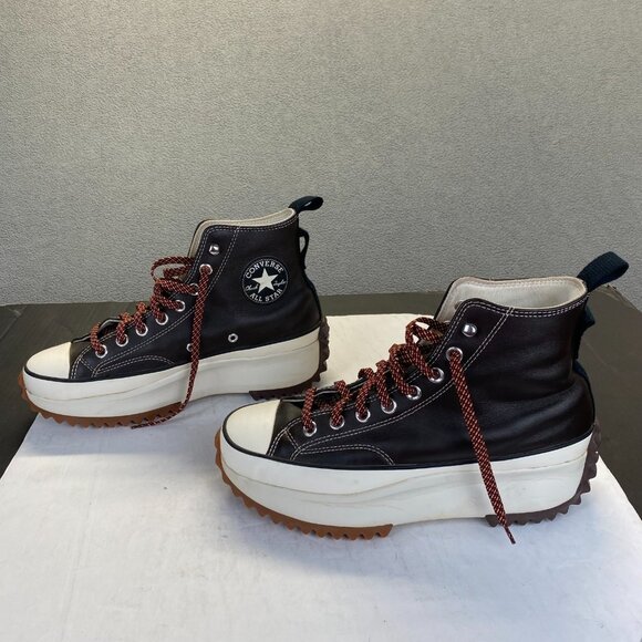 Converse Run Star Hike High Top Leather Brown Mens Size Men's 8.5 Women's 10 - Picture 1 of 16